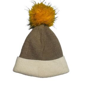 10/$25🦋 No Boundaries Brown & Tan Faux Fur Pom Pom Beanie